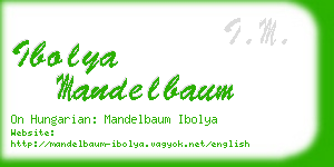 ibolya mandelbaum business card
